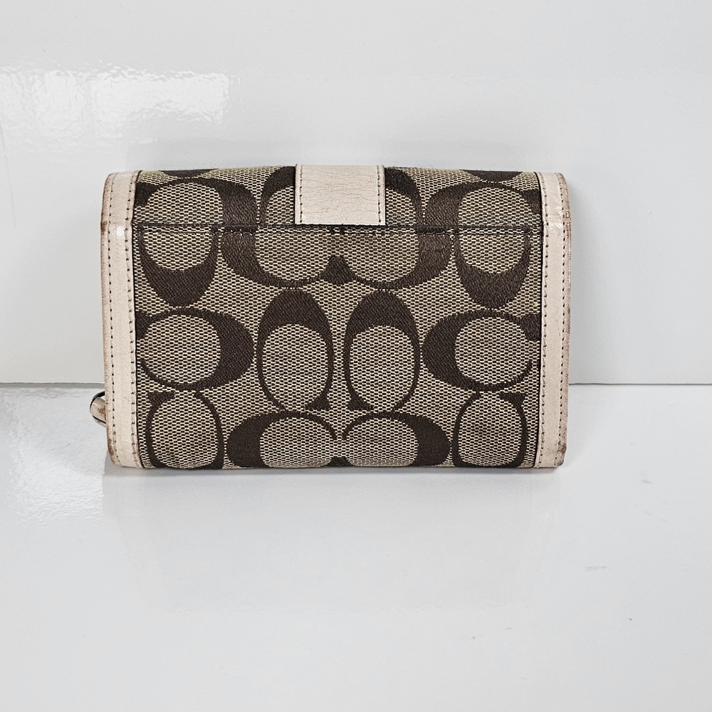 Coach Signature Canvas Wallet - Brown and Cream Vintage - Picture 2 of 10